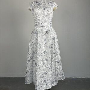 🌺 Designer-Inspired Midaxi Dress 🌺 Floral Print Wrap Waist + Split Hem | Weddi